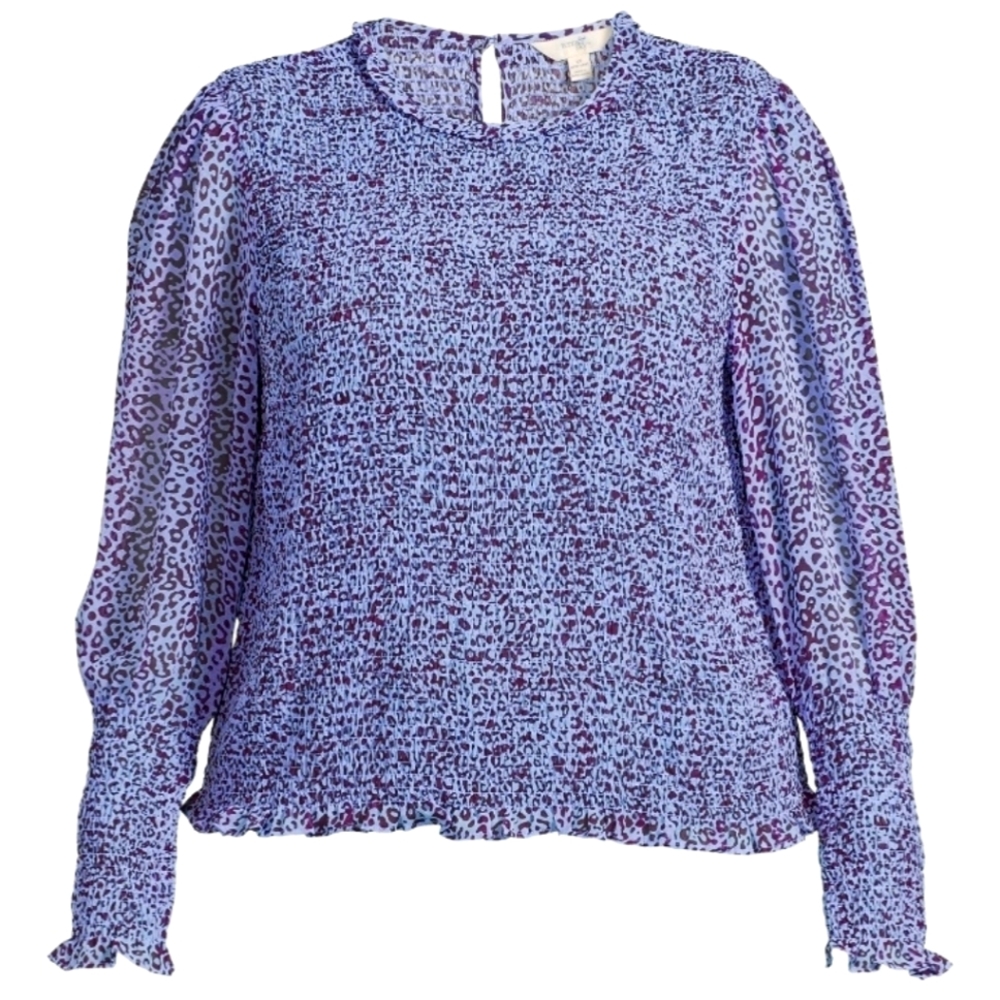 BRAND NEW NWT Terra & Sky Women's Plus Size Long Sleeve Smocked Animal Print Top